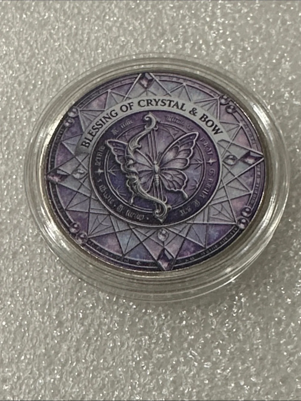 The Amethyst Sacred Archer Decorative Coin - Purple Art Coin